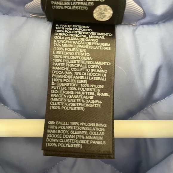 The North Face Girls XL (18) Periwinkle Lavender Quilted 550 Puffer‎ Coat Rare - Picture 4 of 7